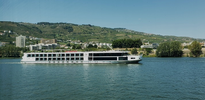 A Viking river vessel sails Portugal's Douro River. Photo by Susan J. Young