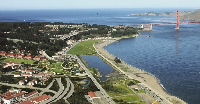 Presidio Tunnel Tops site, looking west. Photo by James Corner Field Operations, Presidio Tunnel Tops 