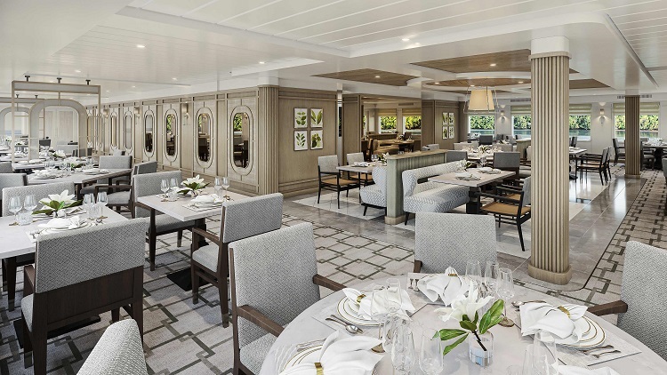 Project Blue Restaurant Rendering. Photo by American Cruise Lines.