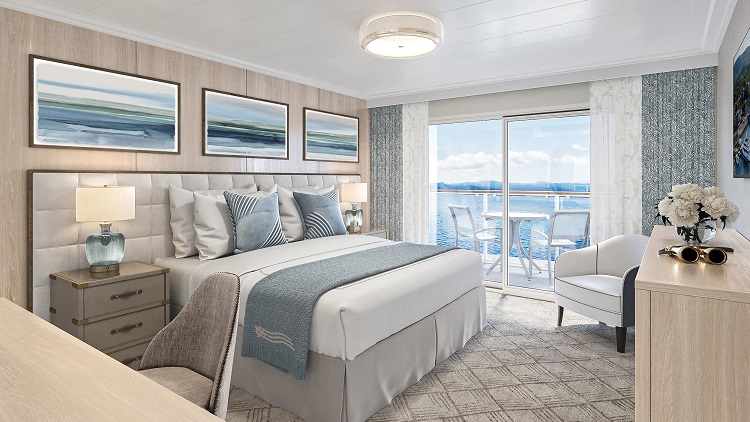 Rendering of a Standard Stateroom on the new Project Blue ships of American Cruise Lines. Photo by American Cruise Line.