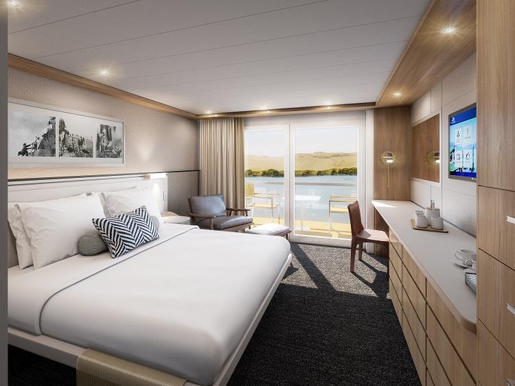 Stateroom on Viking Osiris and Viking Aton. Photo by Viking. 