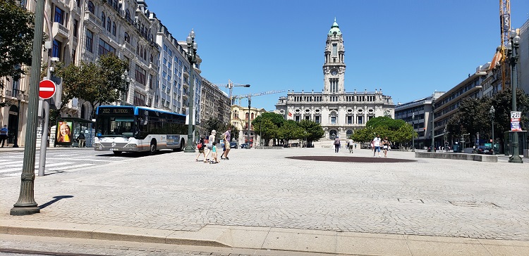 One of the main squares of Porto, Portugal. Photo by Susan J. Young.