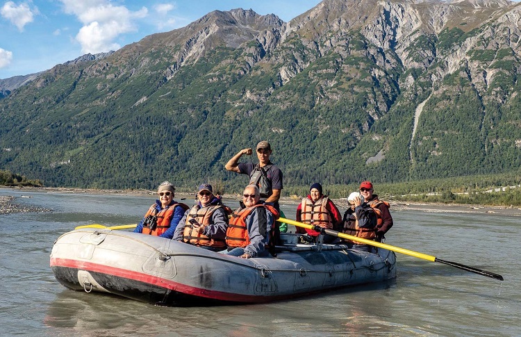Tauck guests head out river rafting in Chilkat National Preserve. Photo by Tauck Creative.