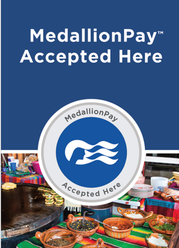 MedallionPay Acceptance Sticker for Merchants Ashore. Photo by Princess Cruises.