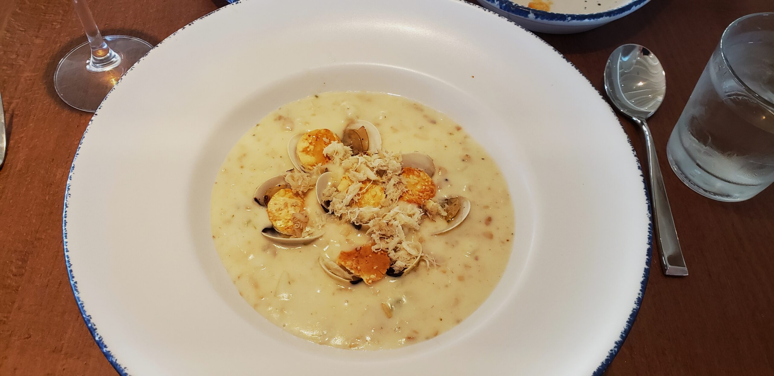 Clam and crab chowder at Hooked, Wonder of the Seas. Photo by Susan J. Young