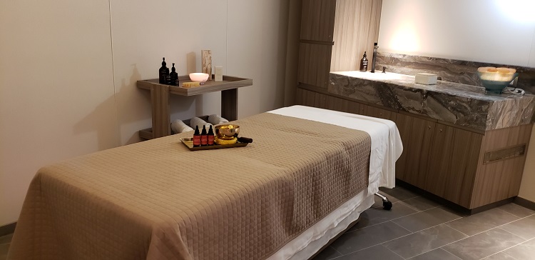 Spa treatment room in the new Otium spa on Silversea's Silver Dawn. Photo by Susan J. Young.