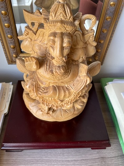 This Ganesha piece from Bali holds a place of honor in Monte Mathews' home. Photo by Monte Mathews.