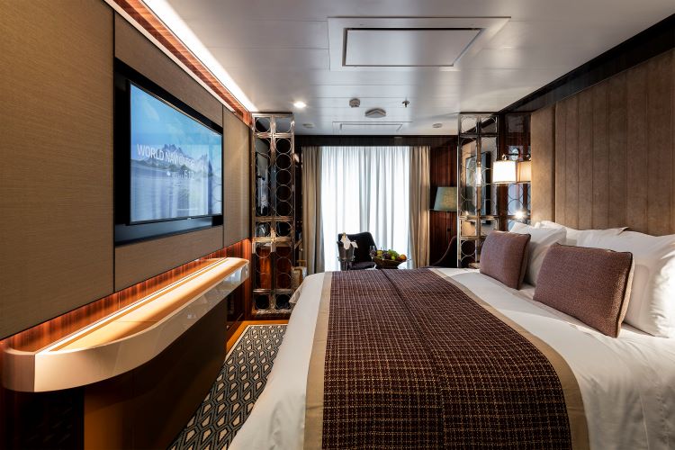 Verandah stateroom on World Navigator. Photo by Atlas Ocean Voyages.