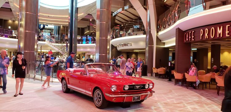 Car in Promenade area inside Wonder of the Seas. Photo by Susan J. Young