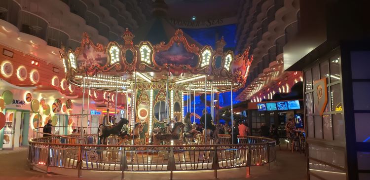 Carousel on Boardwalk, Wonder of the Seas. Photo by Susan J. Young.