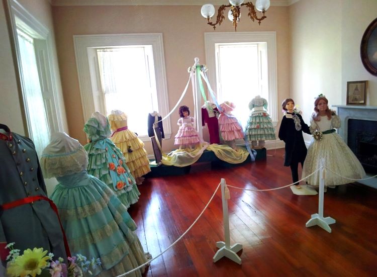 A historic costume collection is one highlight for visitors to see during a Magnolia Hall tour. Photo courtesy of Visit Natchez.