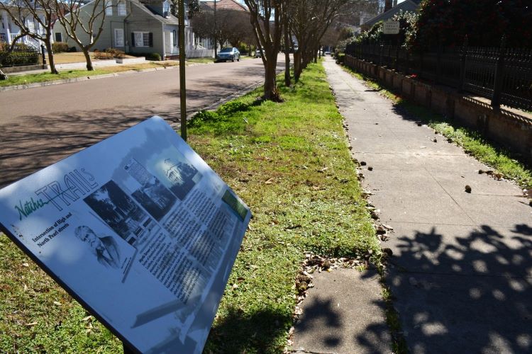 Natchez Trails provide a route for walking and interpretive panels along the way. Photo courtesy of Visit Natchez.