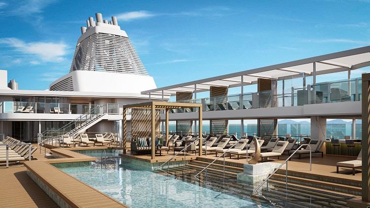 Open Deck Pool Area of Silversea's Silver Nova. Photo by Silversea Cruises.