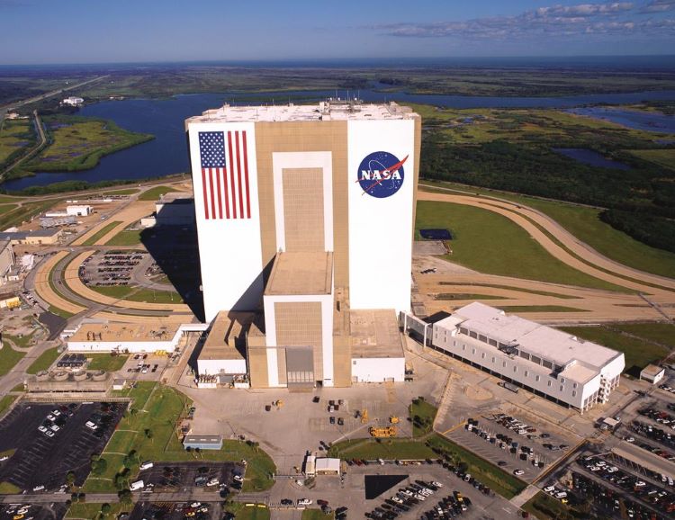 Kennedy Space Center's Vehicle Assembly Building at Cape Canaveral, FL. Photo courtesy of Kennedy Space Center Visitor's Complex.