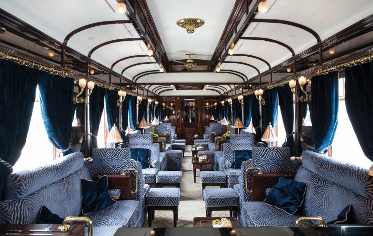 The bar on the Venice Simplon-Orient-Express is a good place to order an "Agatha Christie" cocktail. Photo by Venice Simplon-Orient-Express.