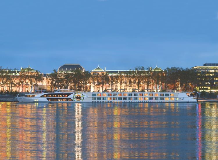 Tauck's Emerald is shown docked in Lyon, France. Photo by Tauck. 