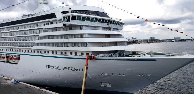 Crystal Serenity was recently acquired by A&K Travel Group and Heritage (Manfredi Lefebvre d'Ovidio) and will sail again as a new Crystal Cruises brand. Photo by Susan J. Young