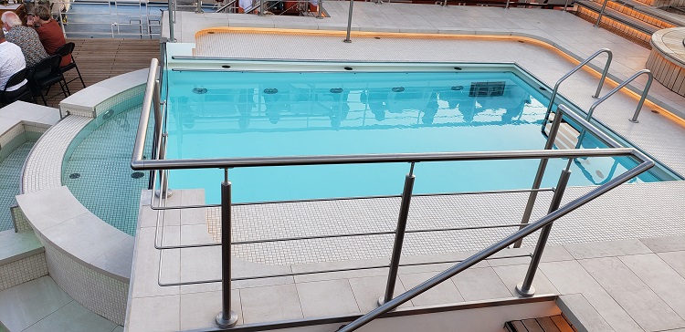 Close-up view of the new pool on Star Pride's enlarged pool deck. Photo by Susan J. Young