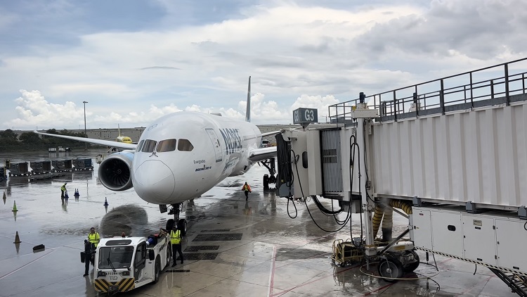 A Norse International Airways jet is shown on the ground at Fort Lauderdale-Hollywood International Airport (FLL) this month. The new international airline flies from FLL and New York's JFK International Airport to Oslo, Norway. Photo by Norse International Airways. 