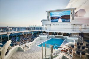 Pool deck of Diamond Princess, which sails from San Diego, CA. Photo by Princess Cruises.