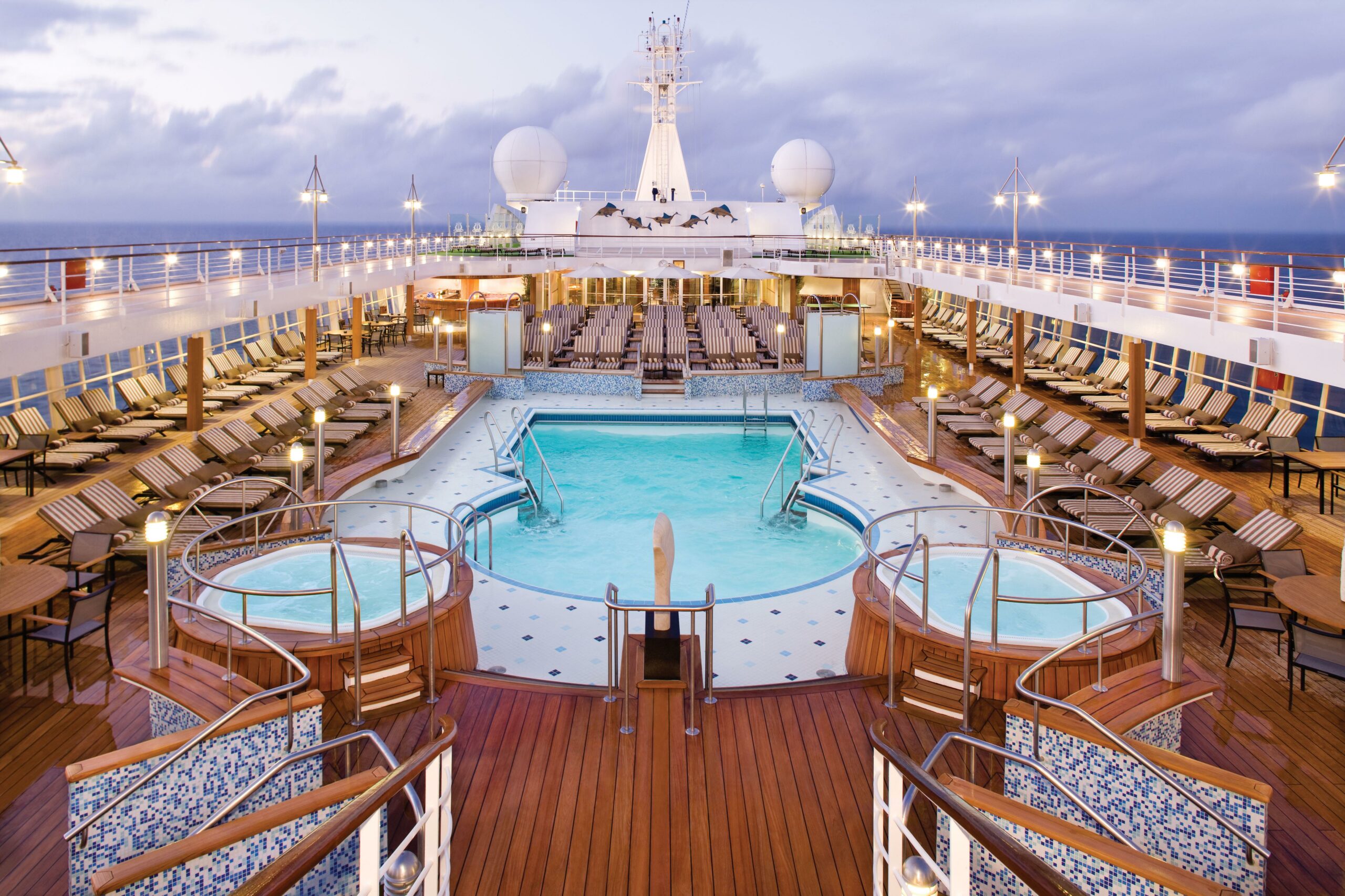 Pool deck of Seven Seas Voyager. Photo by Regent Seven Seas Cruises.