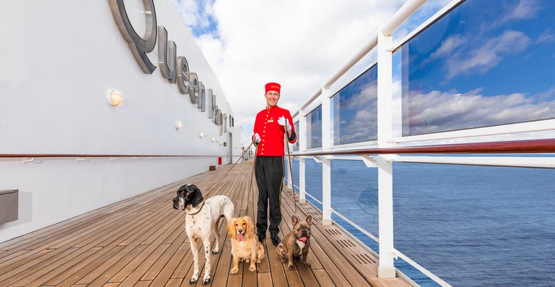 For pooches, the dog days of summer can mean traveling to Europe in style on Cunard's Queen Mary 2. Photo by Cunard Line.