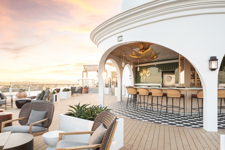 Designer Nate Burkus redesigned the Moroccan styled Sunset Bar and it's now 180 percent larger than on any previous Celebrity ship. Photo by Celebrity Cruises. 