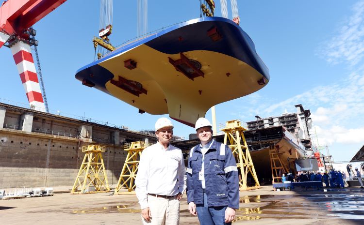 The keel is laid for Celebrity Ascent. Photo by Celebrity Cruises.