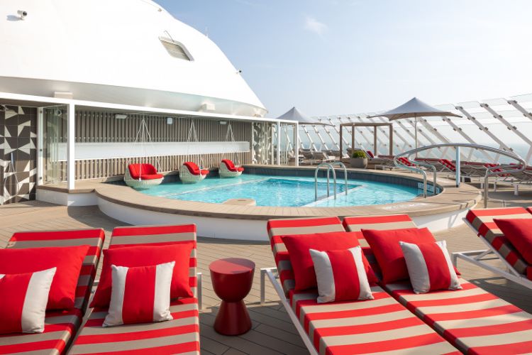 The two-level Retreat Sundeck reflects Kelly Hoppen's design vision. Photo by Celebrity Cruises.