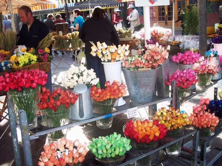 Fresh flowers market in Nice, France, one filming site for "To Catch a Thief." Photo by Susan J. Young