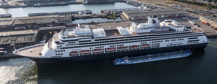 Holland America Line's Volendam, shown above in Rotterdam, the Netherlands, will operate the 2024 "Grand Australia and New Zealand" voyage. Photo by Holland America Line. 
