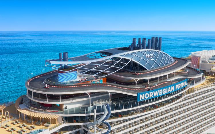 Thrills await at the Norwegian Prima's three-level Speedway. Photo by Norwegian Cruise Line.