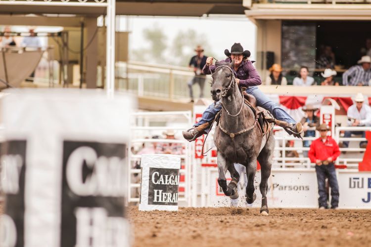 It's rodeo time at the annual Calgary Stampede, which Globus' guests can attend on a 2023 escorted tour. Photo by the Calgary Stampede.