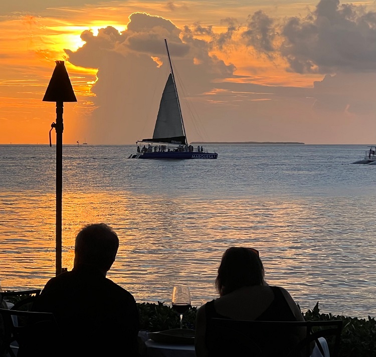 The view from the restaurant at Sunset Key is gorgeous at sunset. Photo by Bill Kress.