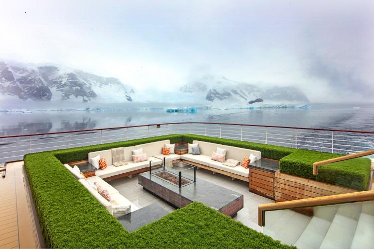 Viking Octantis' Finse Terrace; sister ship Viking Polaris will have the same feature. Photo by Viking.