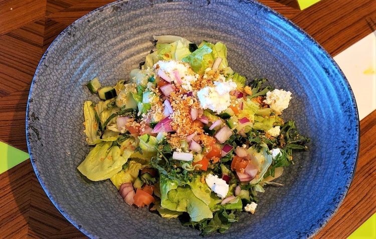 Fresh salad choice at Indulge Food Hall on Norwegian Prima. Photo by Susan J. Young.