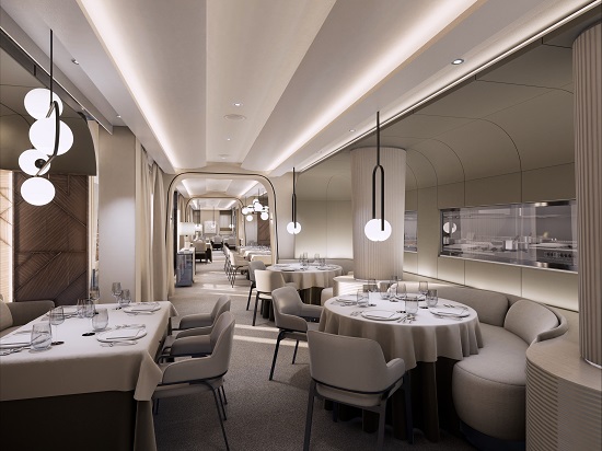 A rendering of the Restaurant Anthology, one of the many dining experiences on Explora Journeys' ships. Photo by Explora Journeys.