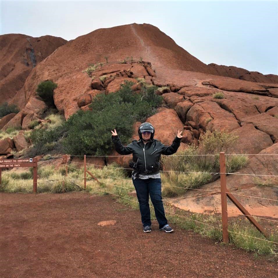 Lee Alvarez at Uluhu in Australia's Red Center. Photo by Lee Alvarez.