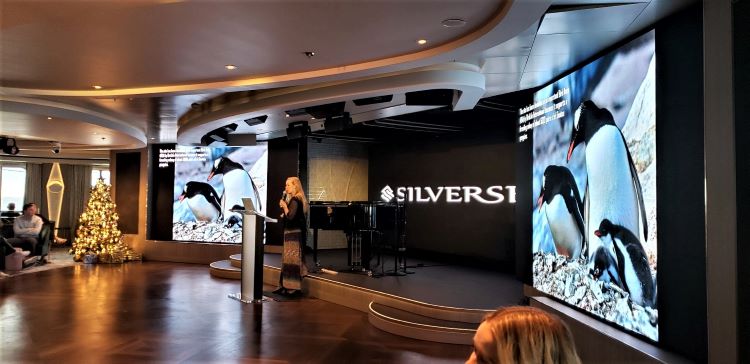 Expedition briefings and recaps are conducted for guests in Silver Endeavour's Explorer Lounge. Photo by Susan J. Young