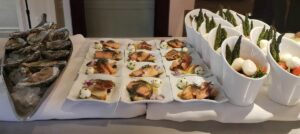 Oysters, salmon and Capresi salad are among the options for the new brunch on American Queen. Photo by Susan J. Young.