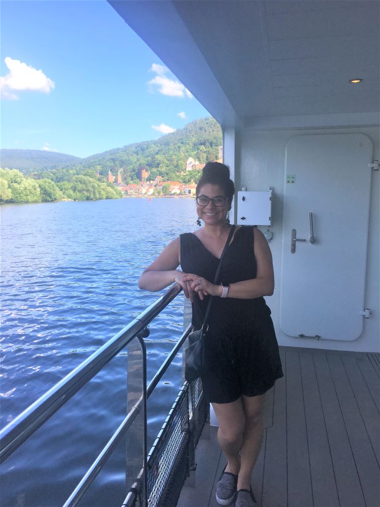 Lauren Riesenberger, a personal travel planner for Pavlus Travel, is shown on a European river cruise. Photo by Lauren Riesenberger. 
