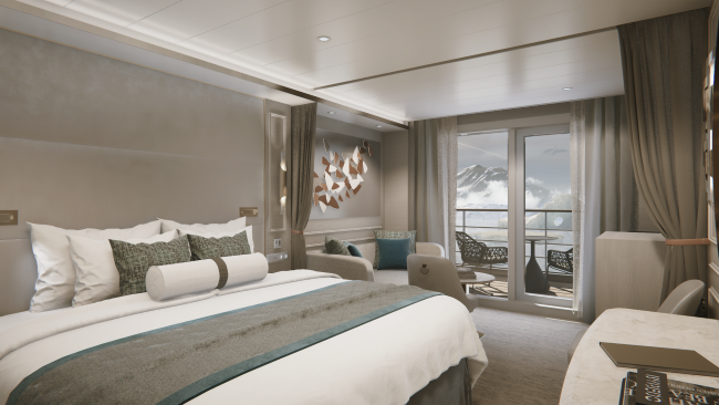 Classic Veranda Suite on Silversea Cruises' Silver Endeavour. Photo by Silversea Cruises.