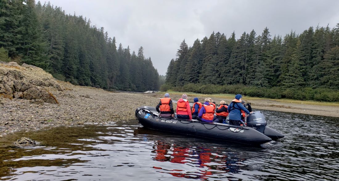 Lindblad Expeditions operates Zodiacs, which will "land" guests ashore for hikes and exploration. Photo by Susan J. Young.