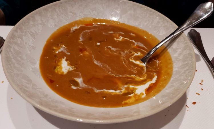 Crab soup in Rudi's Sel de Mer on Rotterdam. Photo by Susan J. Young. 