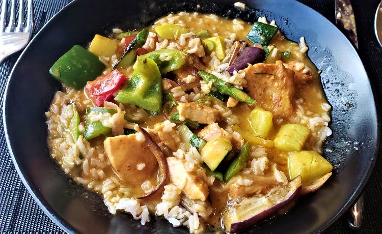 Red Penang Curry at Tamarind on Holland America's Rotterdam. Photo by Susan J. Young.