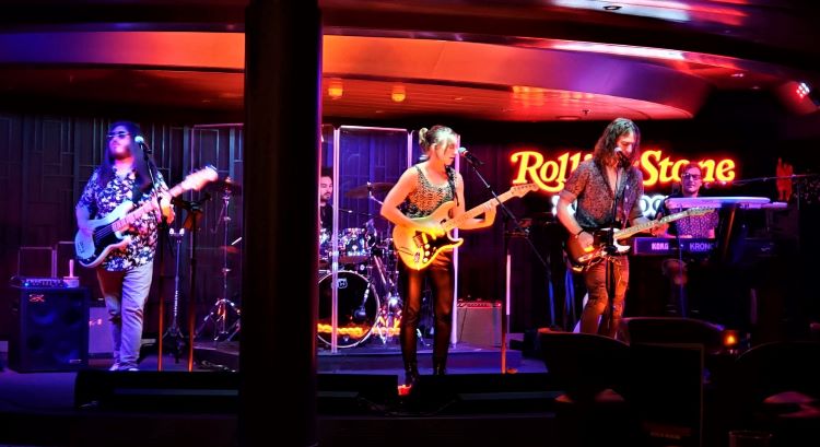 Rolling Stone Rock Room on Holland America Line's Rotterdam. Photo by Susan J. Young. 