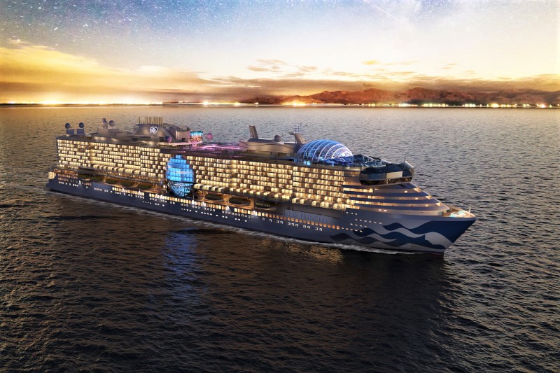 Rendering of Star Princess at night. Photo by Princess Cruises. 