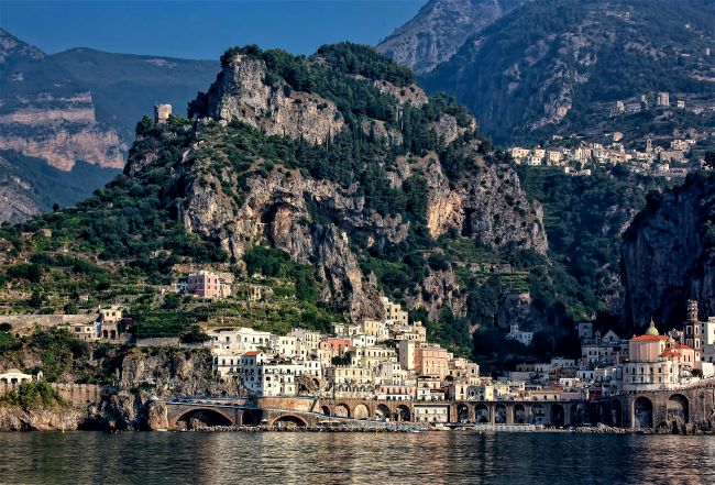 The Amalfi Coast and Positano are lovely settings from which to explore Italy's regional culinary heritage. Photo by James Arnold, Courtesy of Regent Seven Seas Cruises. 