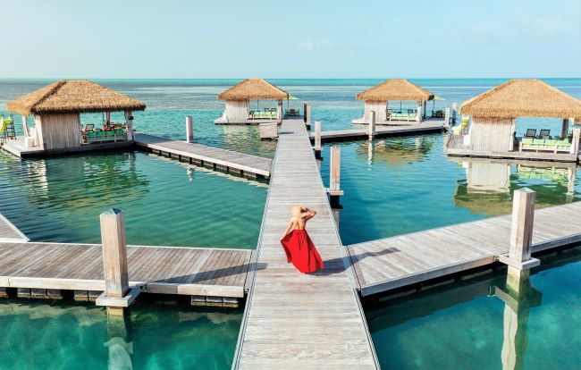 Overwater cabanas at Coco Beach Club at Perfect Day at CocoCay. Photo courtesy of Celebrity Cruises. 