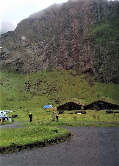 Reconstruction of Viking sod-roofed homes in the Westland Islands of Iceland. Photo by Susan J. Young.